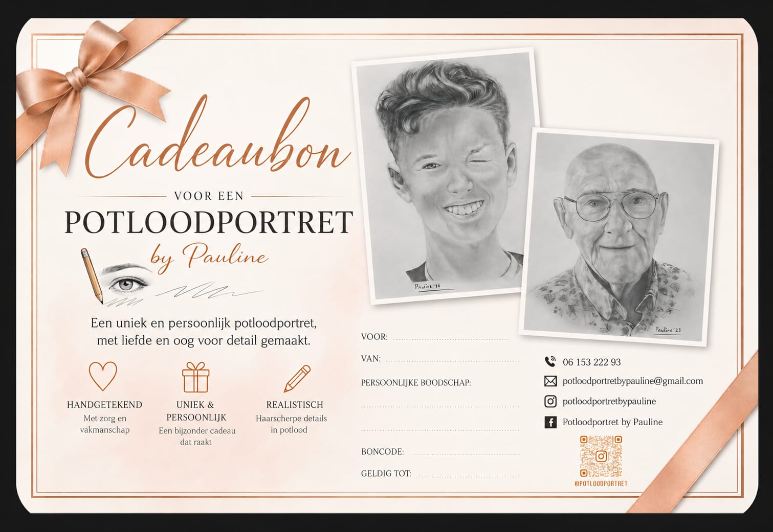 Cadeaubon voor een potloodportret by Pauline