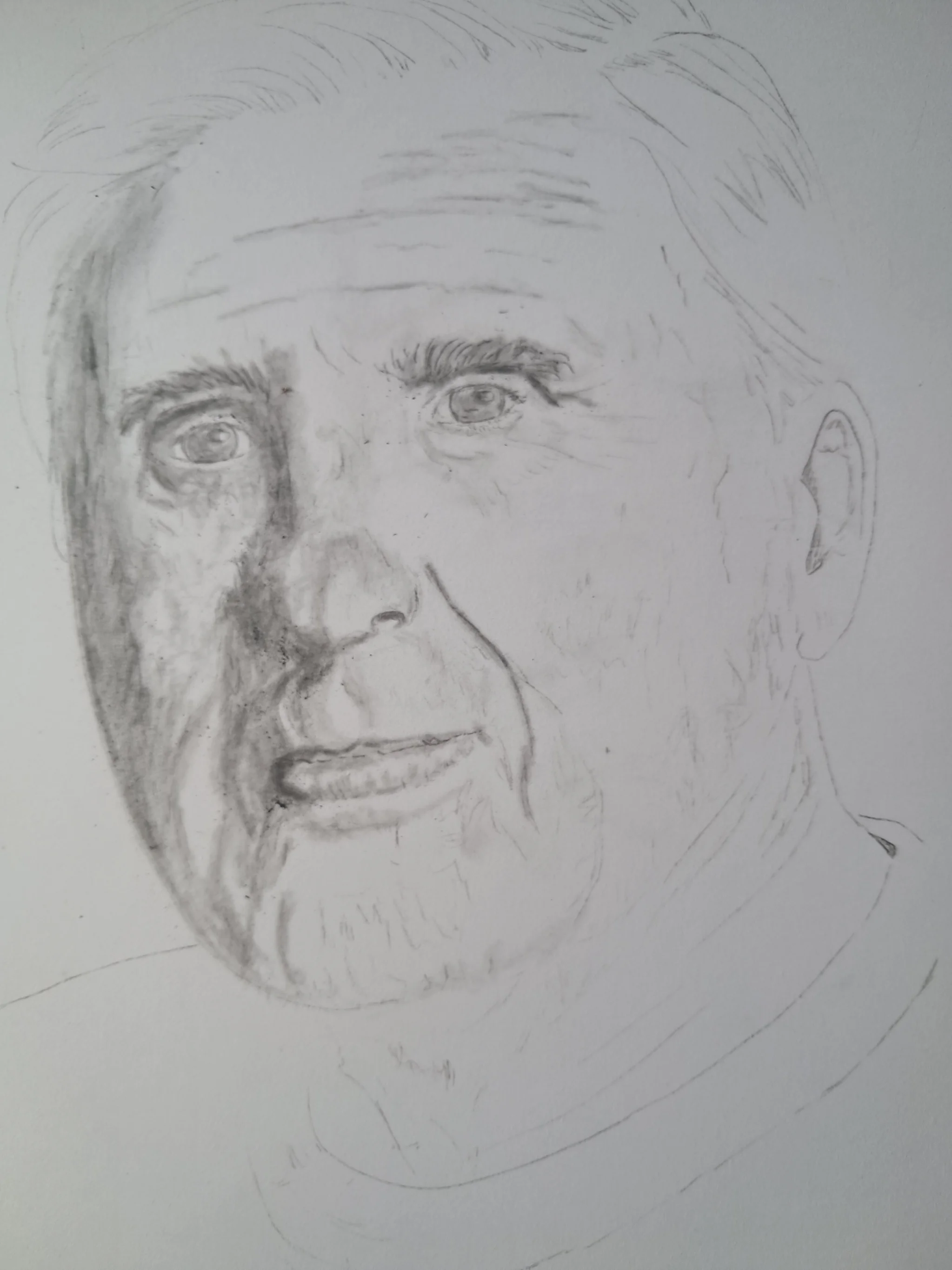 Potloodportret van Sjaak Swart alias Mister AJAX