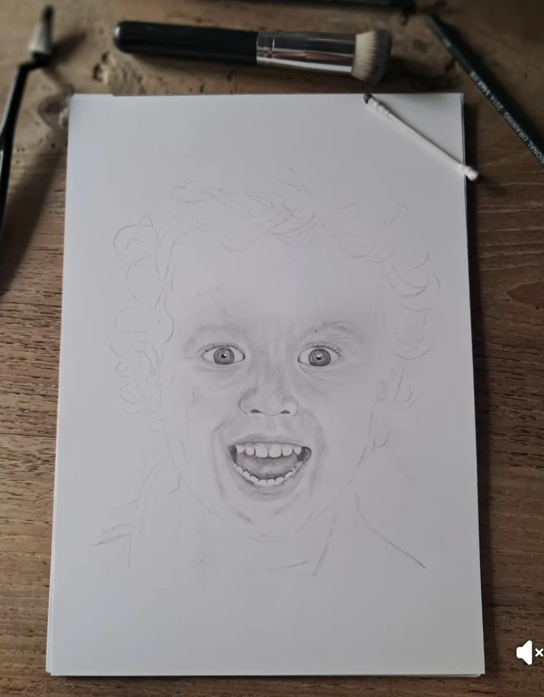 Alex als kleutertje (potloodportret)